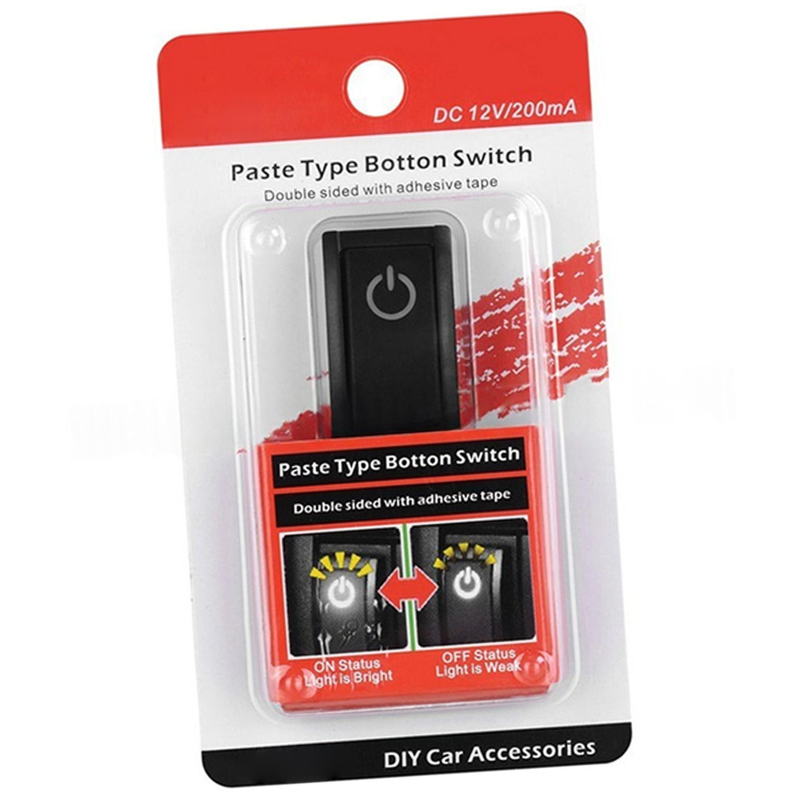 

Аксессуары для тюнинга автомобиля Пластиковые переключатели ВКЛ/ВЫКЛ Крепление на двусторонний скотч 12В Автомобильные кнопки-переключатели со световым индикатором 1