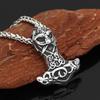Nordic God Stainless Steel Odin Thor's Hammer Pendant Viking Necklace for Men
