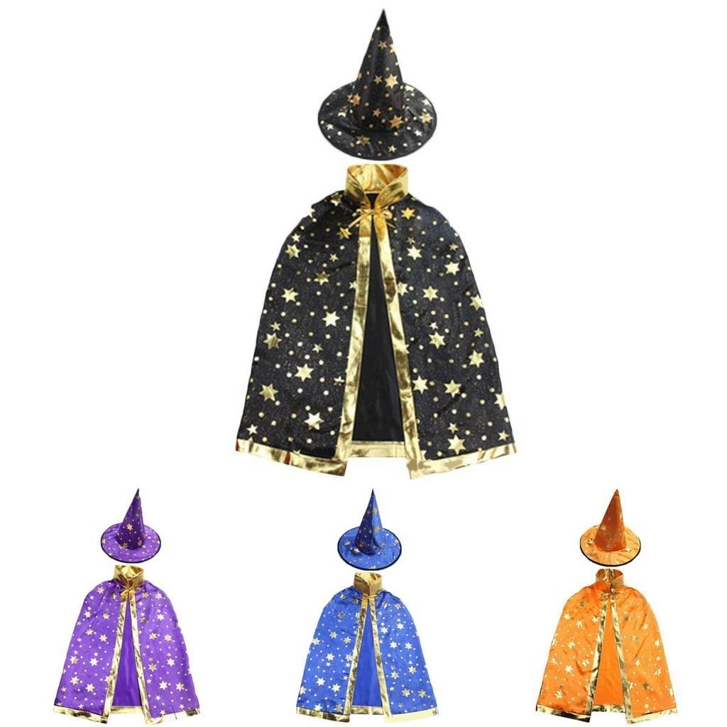 Enchanting Five-star Halloween Cape And Hat Set For Noble Children And Adults