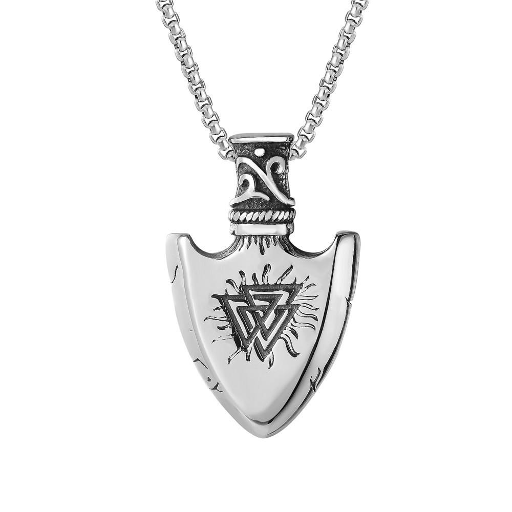 2024 Retro Skull Titanium Steel Pendant Necklace for Men - European American Style Half Face Stainless Steel Jewelry