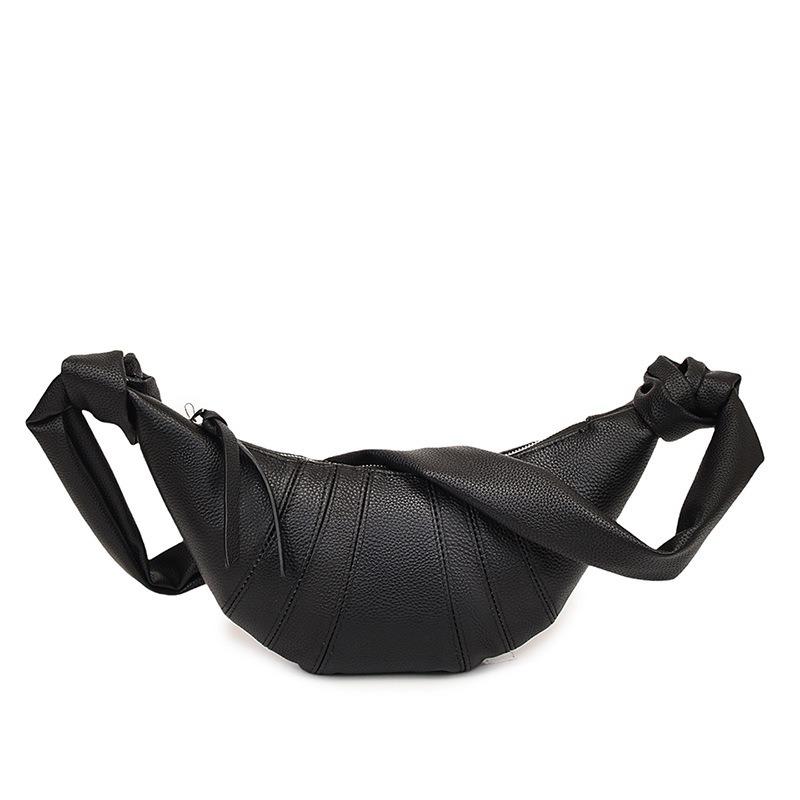 Retro croissant bag, soft leather, one-shoulder cross-body dumpling bag, niche design, armpit baguette, leather bag, girl