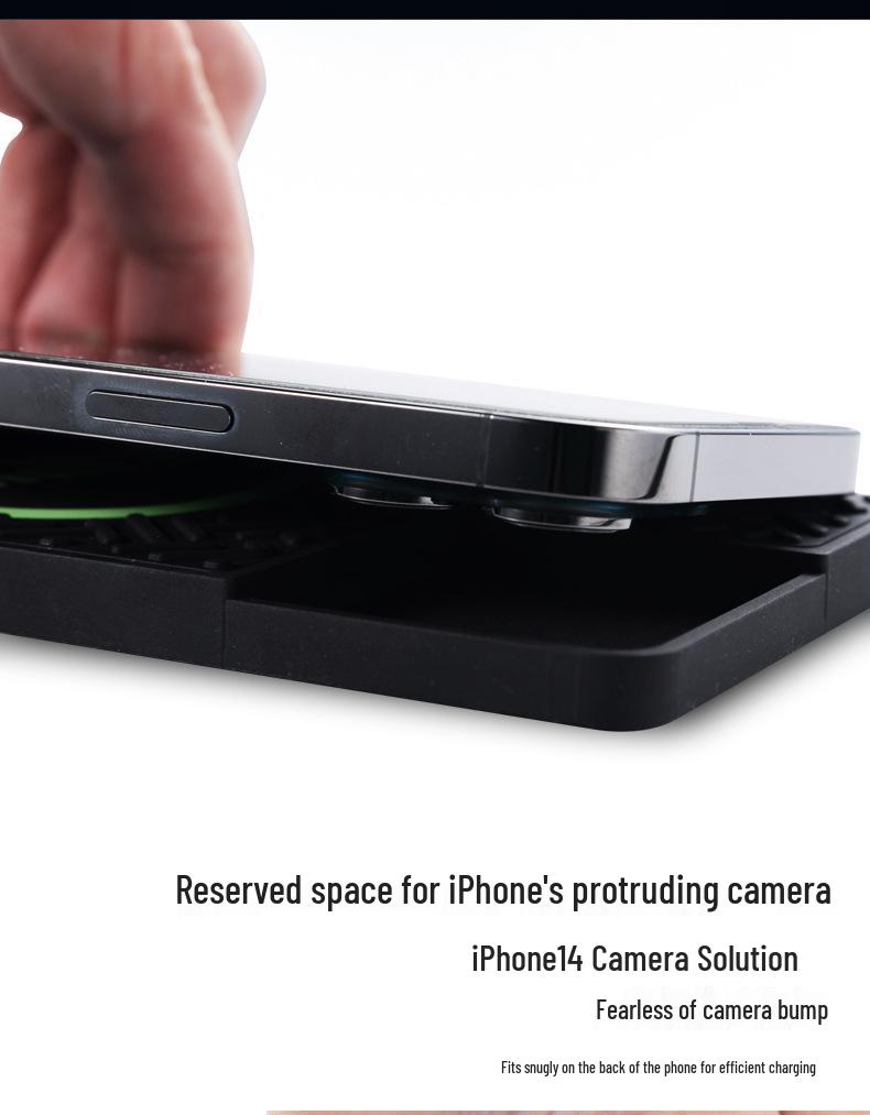 15W Fast Wireless Car Charger for Apple 14/15 - Solves Lens Protrusion, Luminous Design