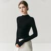 Women's Slim Fit Merino Wool Pullover Sweater - Half-High Neck, Autumn/Winter, Machine Washable