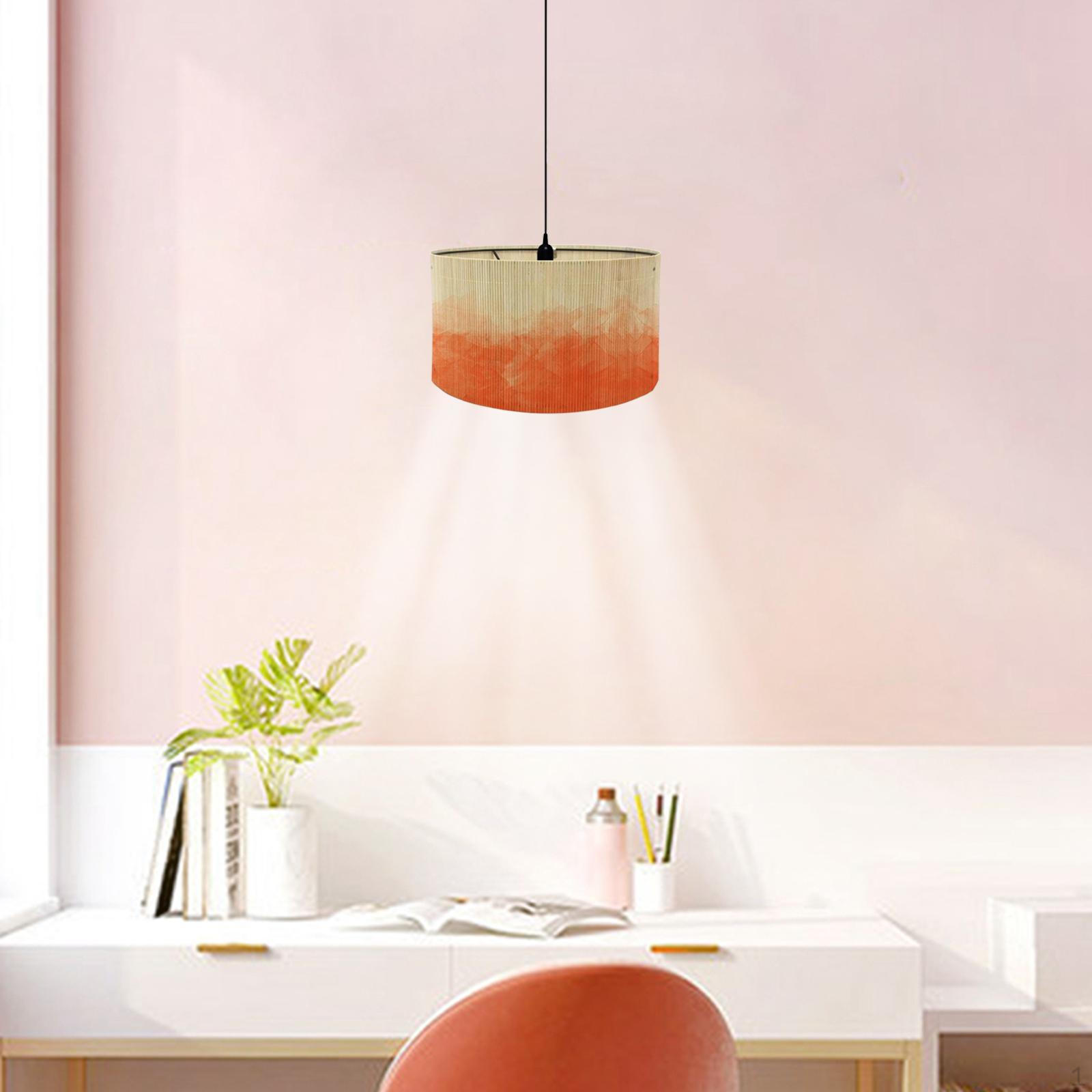 

Бамбуковый абажур для люстры, декоративный, плафон в стиле бохо, крышка барабана E27 Gradient Orange