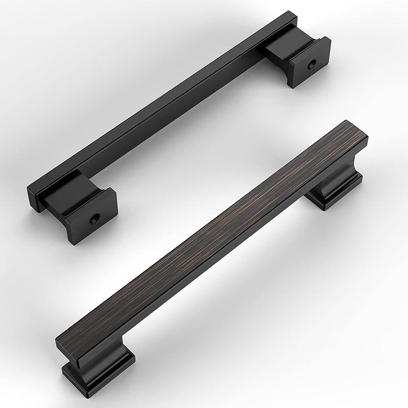 10 Pack Matt Black Cabinet Pulls 5 Inch(128mm) Hole Centers Cabinet Handles Kitchen Hardware Handle for Cabinets and Drawers