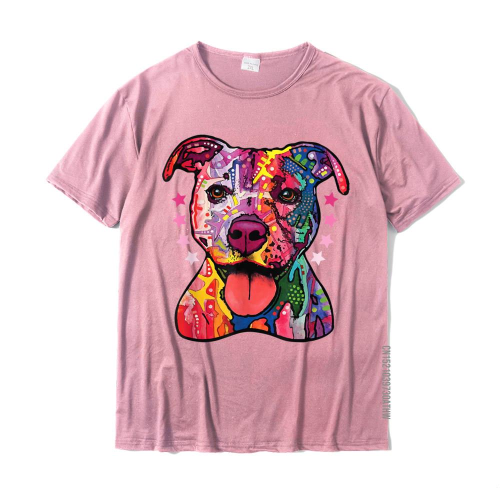 Pitbull Tshirt Rainbow Pitbull Shirt Gifts For Dog Lovers Oversized Group T Shirts Cotton Men Tops Tees Simple Style