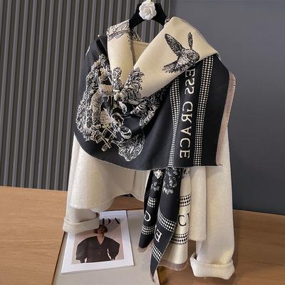 Nuovo Design di Lusso Inverno Sciarpe in Cachemire Double Face Nobile maniero Jacquard Donna Addensato Avvolgente Scialle Sciarpa Pashmina di Lana da Donna