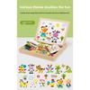 Cow Wooden Tiger Rabbit Animal Farm Theme Magnetic Puzzle Board Toy Children