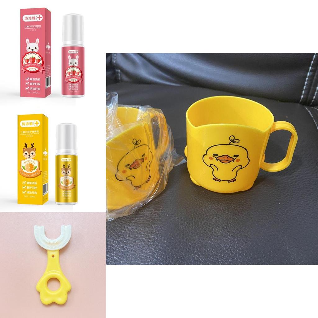 U-shaped Kids Toothbrush With Flexible Silicone For Easy Brushing**