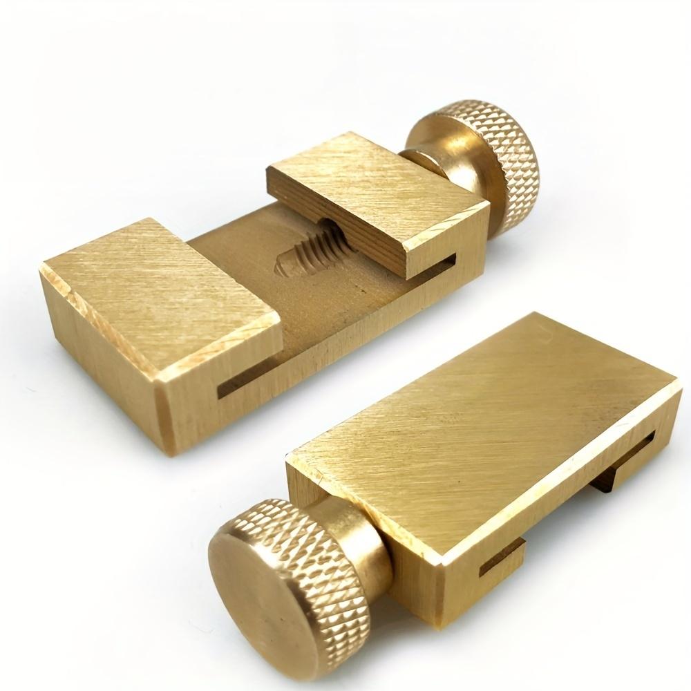 

Набор из 2 золотистых прецизионных стальных выравнивающих блоков с текстурированной поверхностью - Прочная металлическая конструкция для разметки и направления линий при деревообработке, разметочные инструменты 2pcs