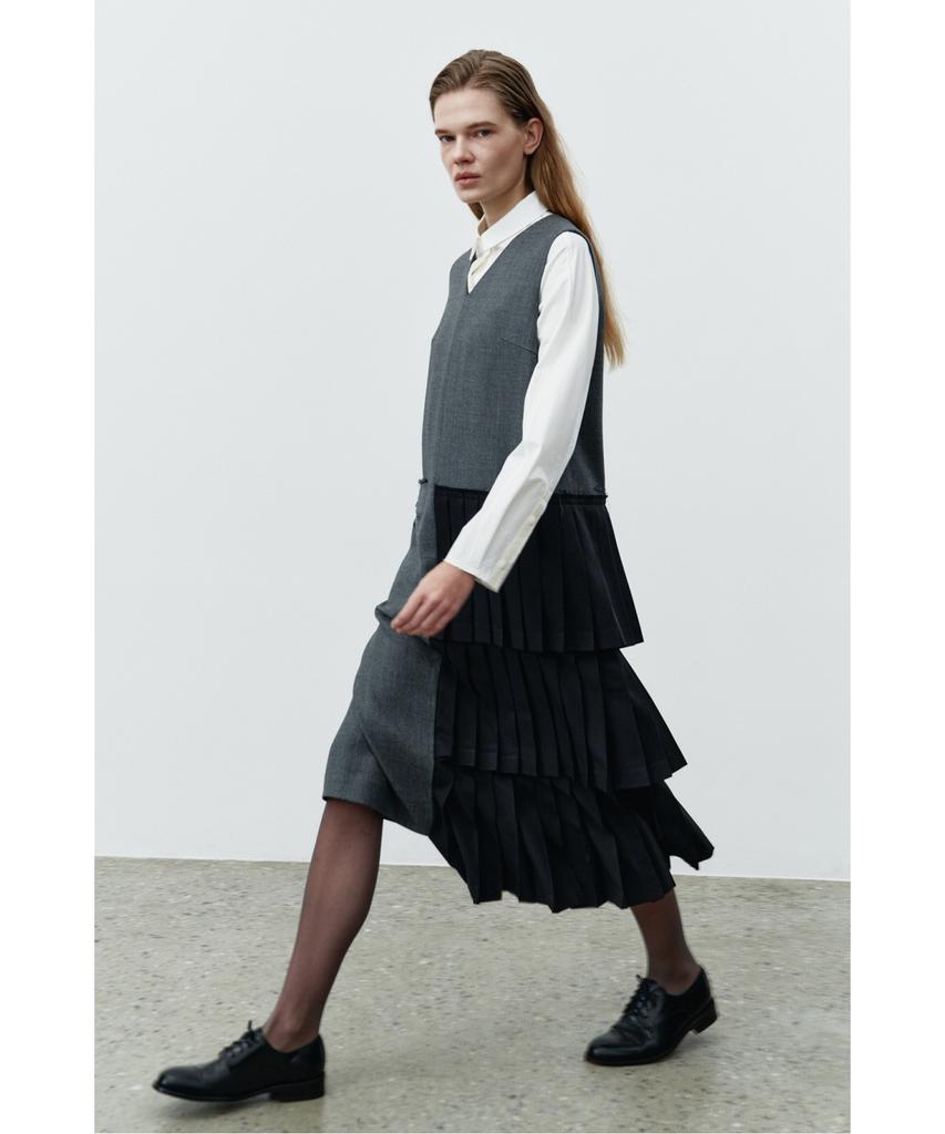 Recorde Pleats Layered Sleeveless Dress Rqdaa25540Gyx