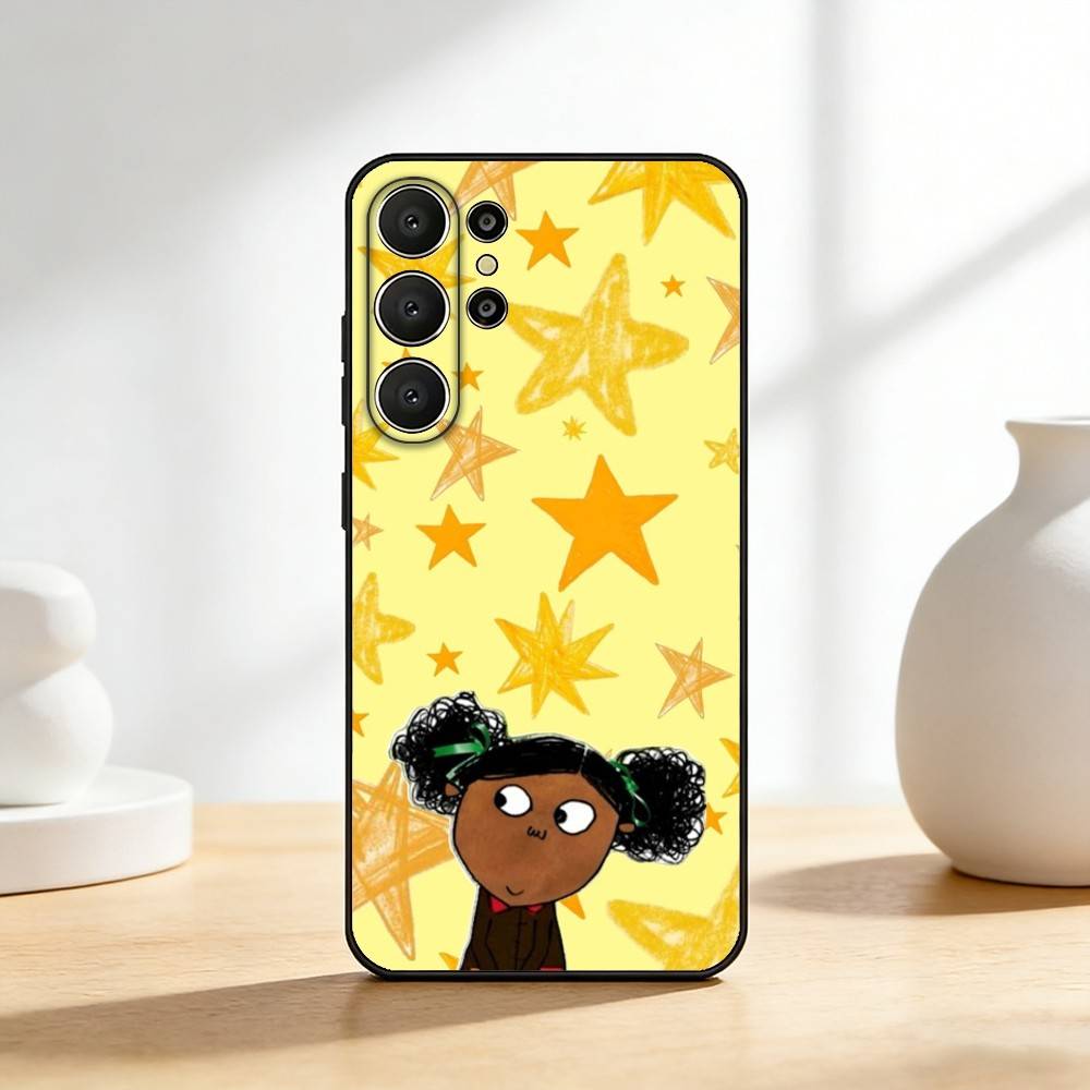 C-Charlie And L-Lola Anime Phone Case For Samsung S26,S25,24,23,22,30,21,10,9,Ultra,Plus,Lite,FE Soft Black Case Samsung S21Ultra