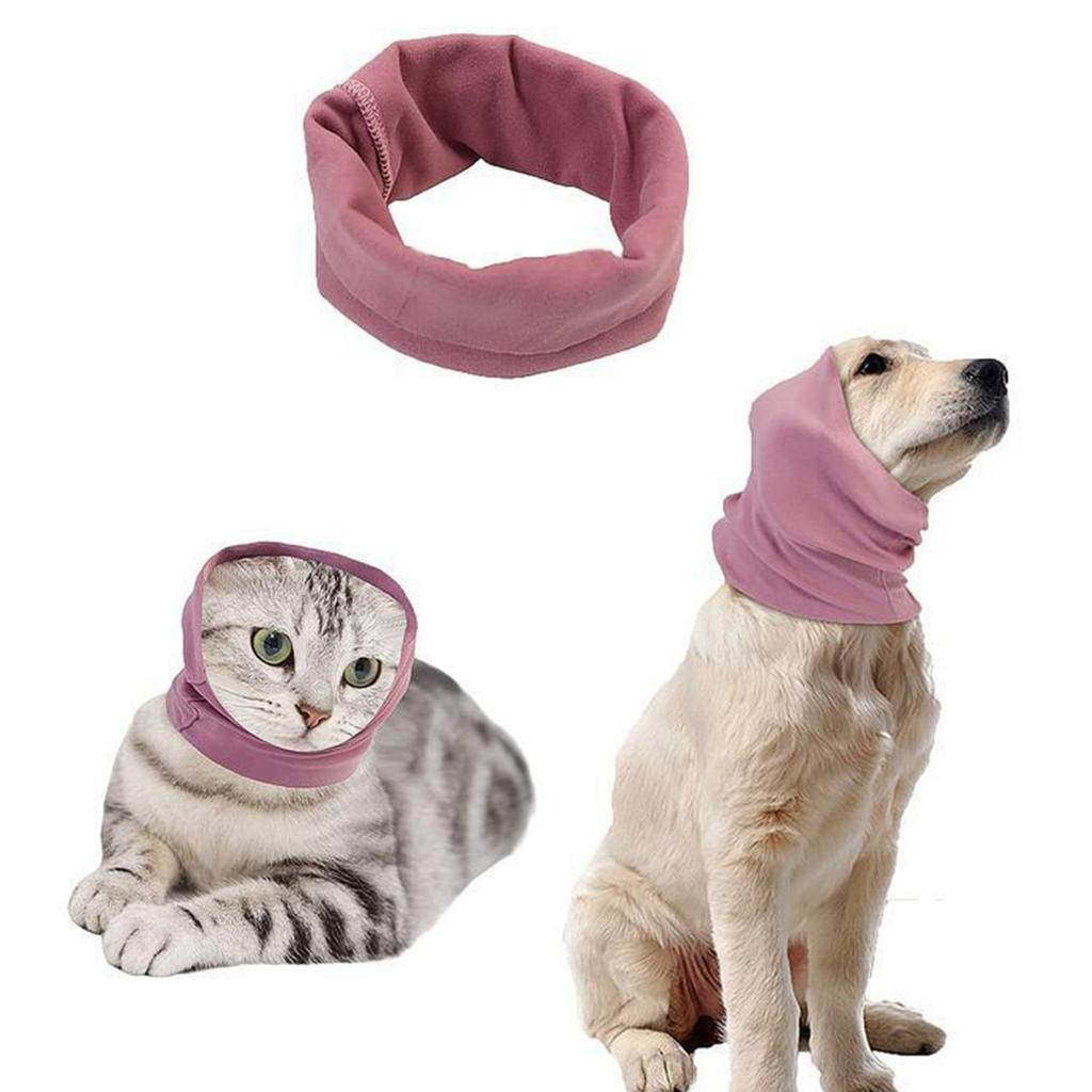 Pet Ears Cover Warm Noise Protection Anxiety Relief Cat Dog Hood Earmuffs for Small Medium Pets Grooming Bathing Pink M