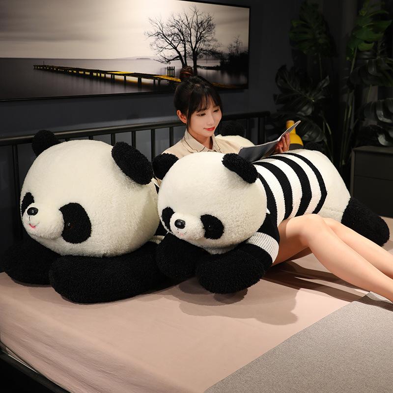 Large Sweater Panda Throw Pillow Plush Toy Doll Black And White Panda Doll Girl Sleeping Doll