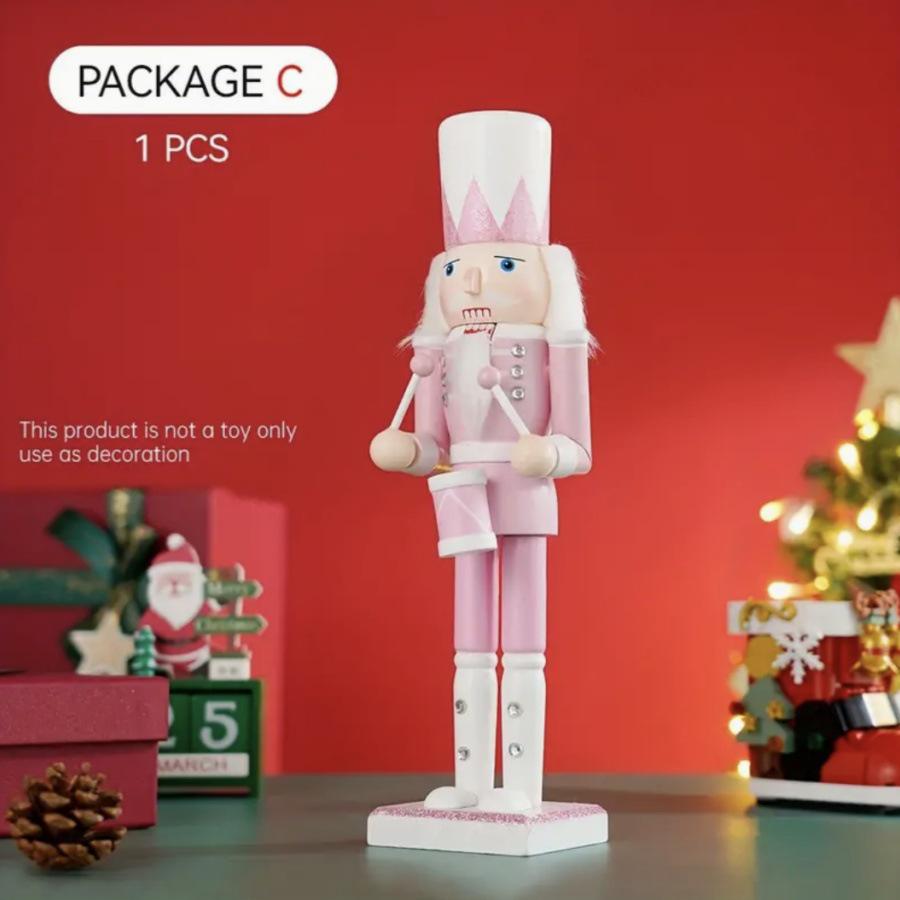 30CM Wooden Nutcracker Ornament for Christmas - Creative Home Decor