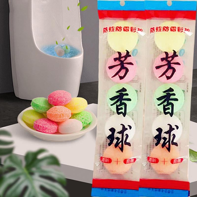 1/3/5 Bags Standing Urinal Toilet Deodorizing Balls Eliminates Odor Mold Proof Easy Flushing Practical Toilet Spirit Freshener