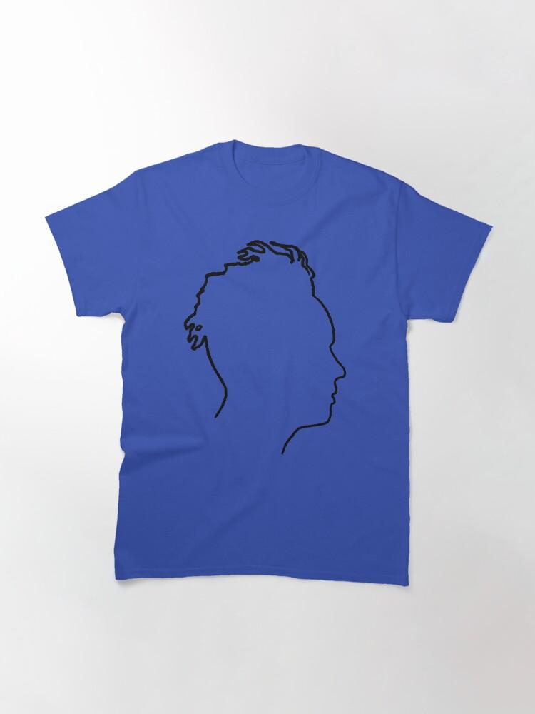 Depeche Mode Martin Gore Profile Black Outline Blue Background Classic T-Shirt