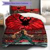 Conjunto de Edredom com Padrão de Anime Capa de Edredom Fronha Decoração de Casa Presente de Aniversário (1 capa de edredom + 2 fronhas, sem enchimento.)