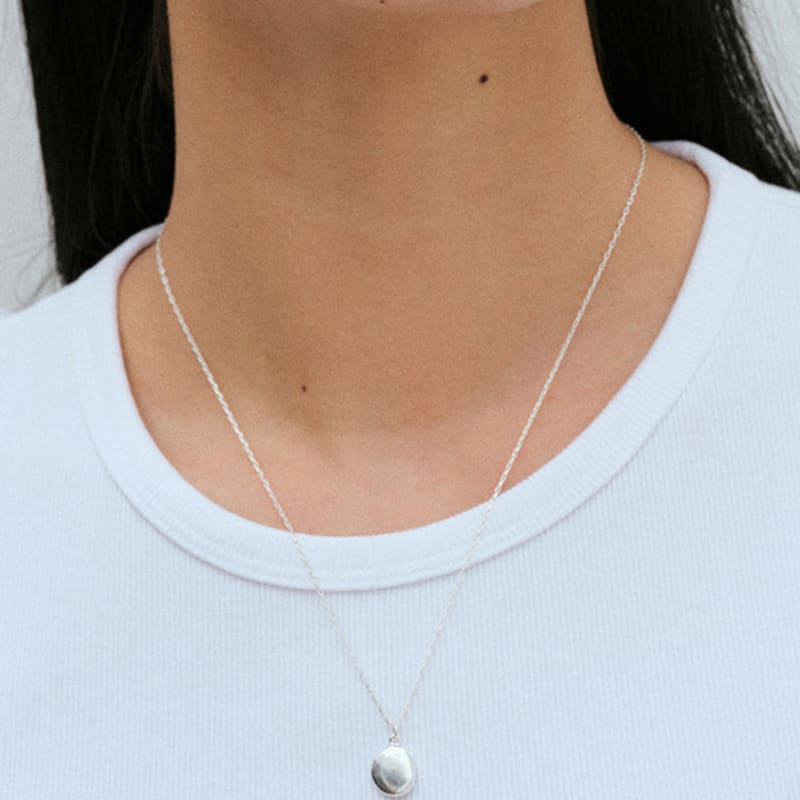 

Another Layer Flat Pendant Necklace (silver925)(2color) silver