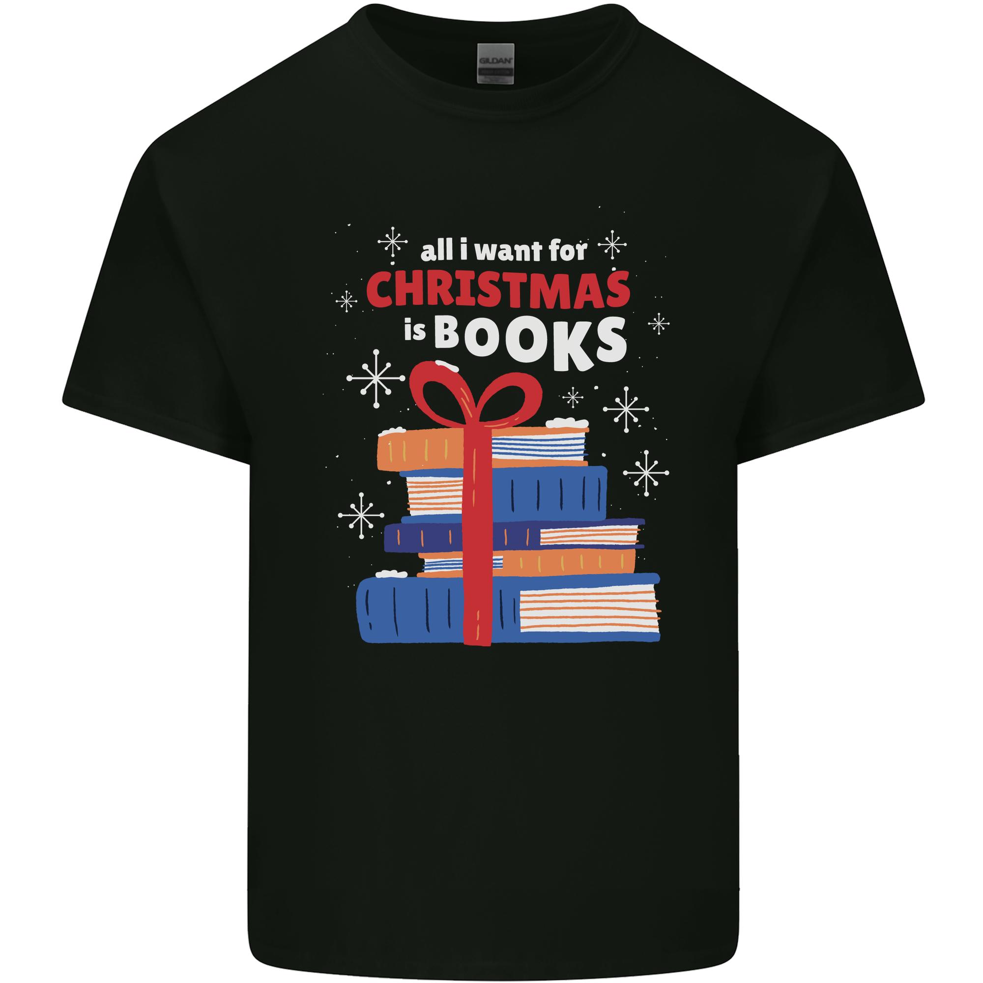 Christmas Books Funny Xmas Reading Bookworm Unisexs Light Cotton TShirt S