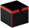 9cm Genroku Square Black Vermilion Lacquerware Wood Products Dishwasher, Rim, [90×90×90mm, 126g] &