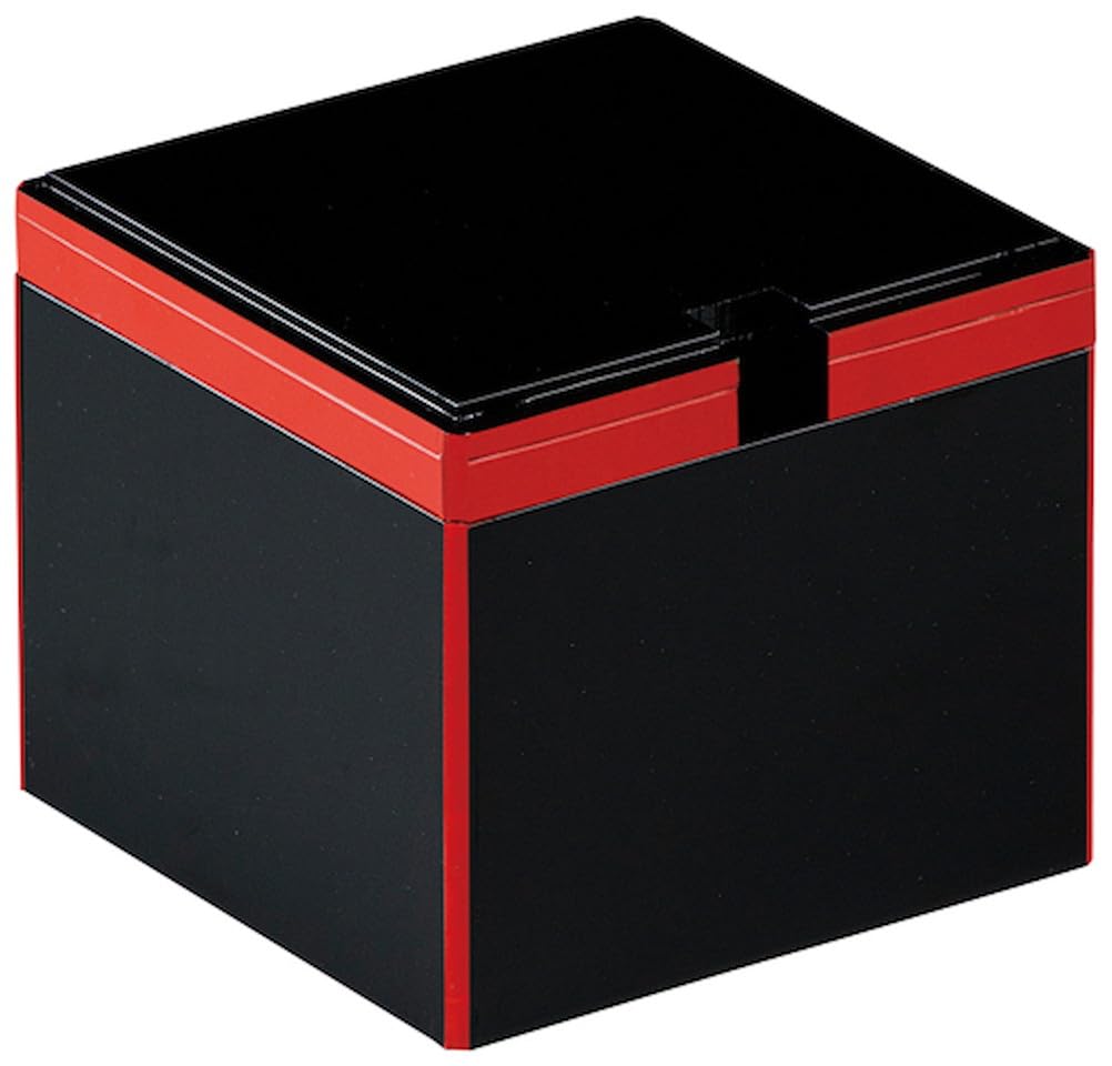 

9см Квадрат Генроку Черный Киноварный Лаковый Деревянный Изделие Посудомоечная машина, Ободок, [90×90×90мм, 126г] &