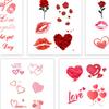 10 Stück temporäre Tattoo-Aufkleber, rotes Herz, Lippen, Rose, wasserdicht, gefälschte Aufkleber, Körperkunst-Tattoos für Valentinstag, Geburtstage