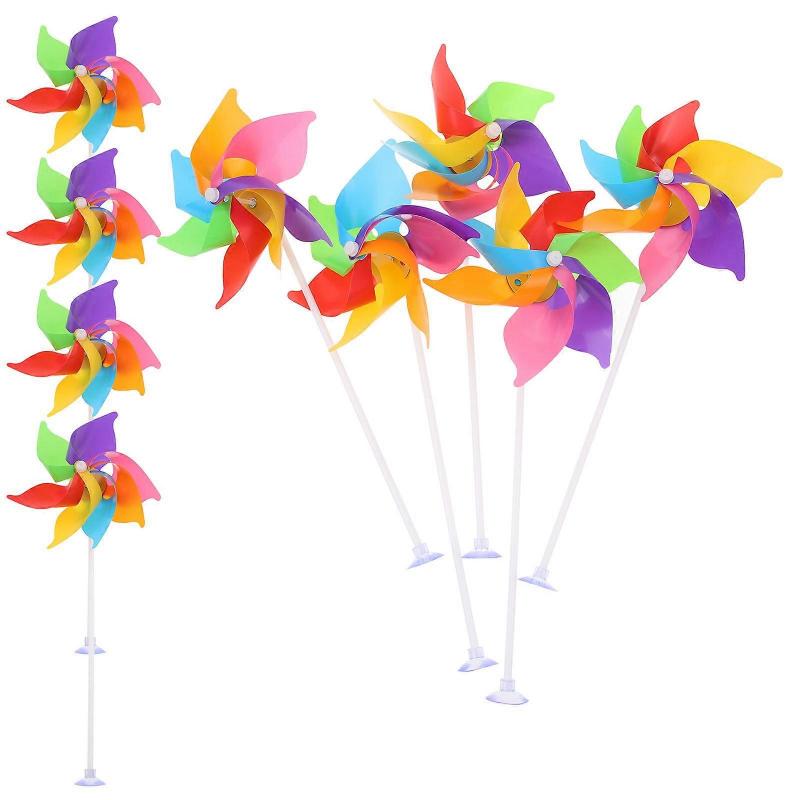 Decorative Lawn Windmill Adornments for Garden 10Pcs Outdoor Pinwheels