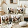 Aquarell Bauernhof Thema Hühner Digitaldruck Kissenbezug Kurzer Plüsch Geeignet Wohnzimmer Schlafzimmer Sofas Dekokissenbezug