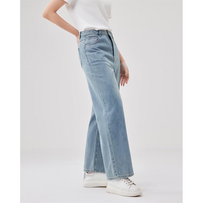 IEF 2025 Spring Women's Plus Size Slimming Denim Wide-Leg Pants