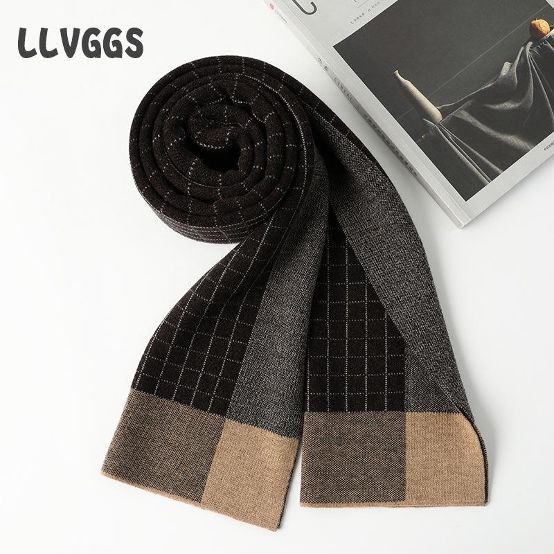 Pure Wool Men's Scarves Are Soft and Comfortable, Casual Business Keeps Warm, Suitable for Middle-aged and Elderly 2025 Neck Protection In Autumn