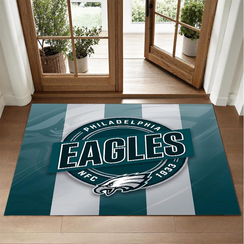 Philadelphia Eagles Design Crystal Velvet Rug Soft Decorative Mat for Bedroom Entrance
