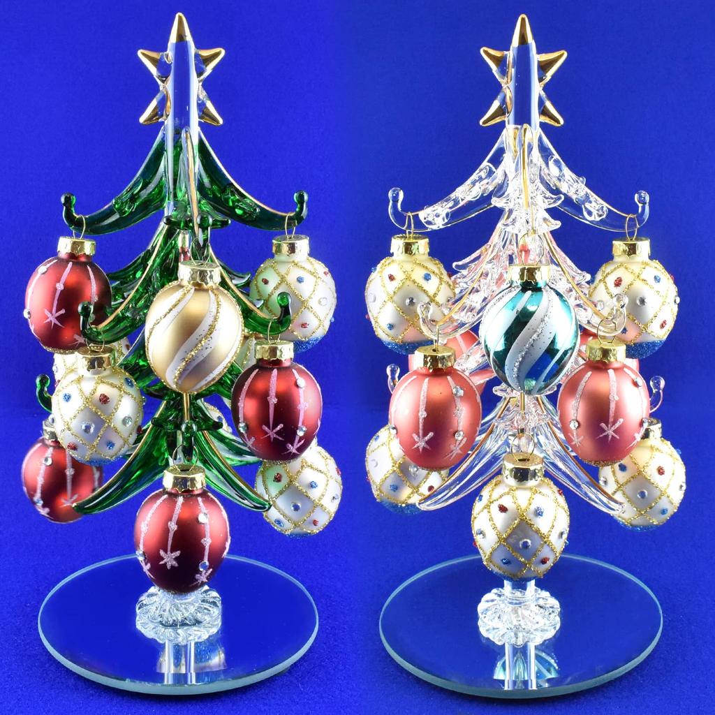 Four Cart Cute Handmade Glass Drop Tree Milky