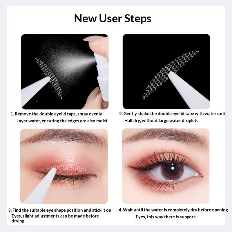10 Sheets Eyelid Stickers Clear Ultra-Thin Eye Lid Strips With Tweezers Long-Lasting Lace Eyelid Stickers For Natural Big Eye