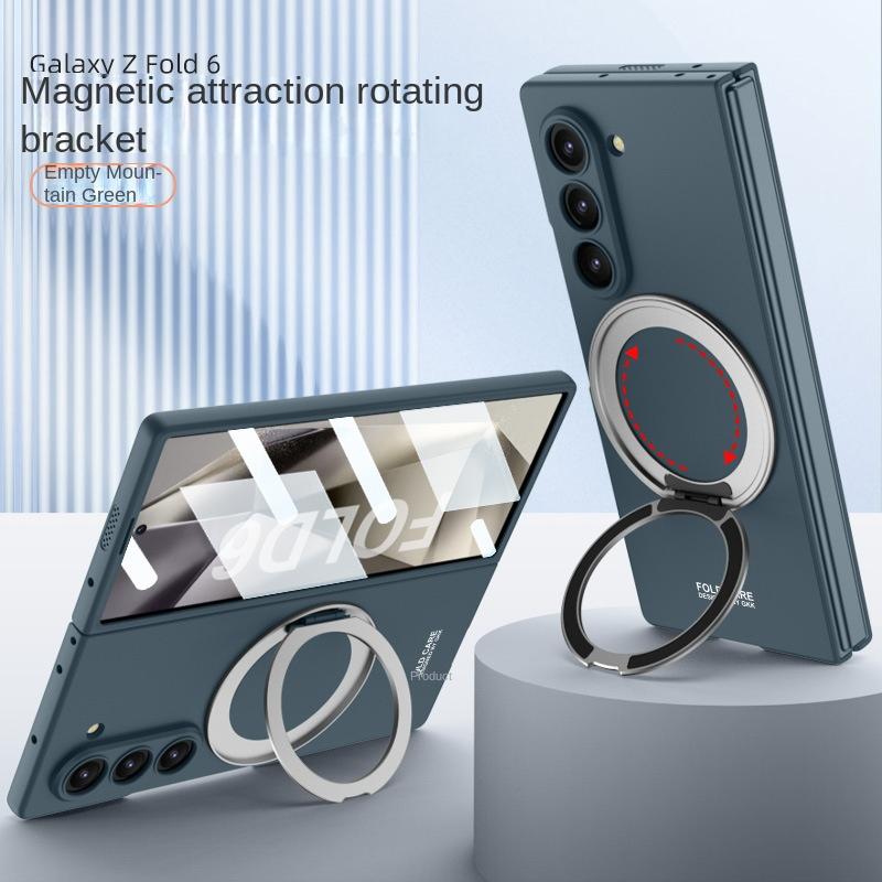 Galaxy Z Fold6 for Wireless Charging Magnetic Phone Case for Samsung Galaxy Z Fold 6 Fold 6 5G Rotating Bracket Protective Cover Holder Stand