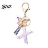 Comfortable To Carry Keychain Purple Series Pendant Sequins Star Initial Letter Charm Key