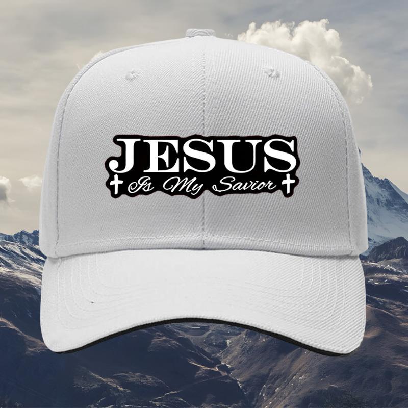 Black Baseball Cap Designed Jesus is My Savior Adjustable Breathable Comfortable Stylish Mens and Womens Hats Perfect