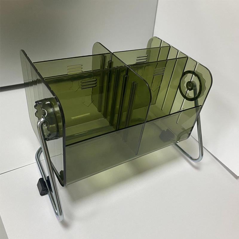 1pc 6 grids brown/green Household remote control&glasses rotatable Storage Plastics Shelf,multipurpose sorting rack for dormitory&Office&Home.