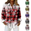 Camicia da donna, camicetta, stampa, bottoni, manica lunga, casual, basic, colletto, regolare