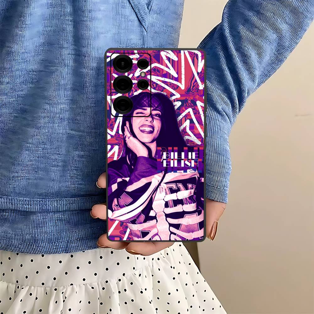 B-Billie E-Eilishes Phone Case For Samsung S 24 Fe 25 Ultra Plus 20 Lite 21 30 22 23 24 22 Ultra 5G Fundas