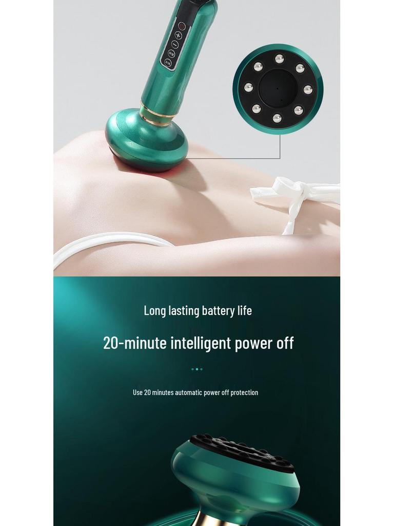 Smart Electric Guasha Cupping Device with Negative Pressure, Large Suction, and Bianstone Hot Compress