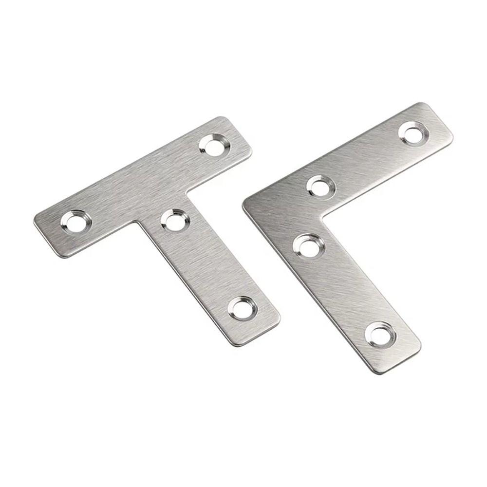 10Pcs 90° Right Angle Angle Bracket Flat Fastener Corner Bracket  Hardware Accessory