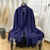 New Fashion Luxury Solid Color Thick Cashmere Winter Warm Scarf Women Pashmina Shawl Wraps Bufanda Female Tassel Scarves