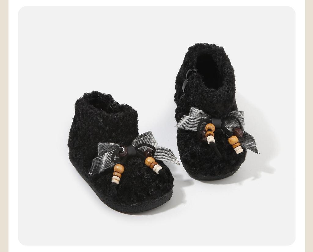 Kurze Stiefel mit Lammwolle gefüttert für Mädchen - Herbst/Winter Schneeschuhe für Kleinkinder