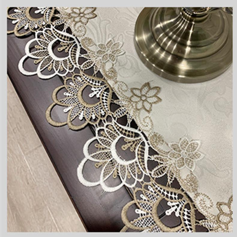 Lace Embroidered Table Runner Fabric Dining Table And Coffee Table TV Cabinet Shoe Cabinet Dust-Proof Towel Cloth