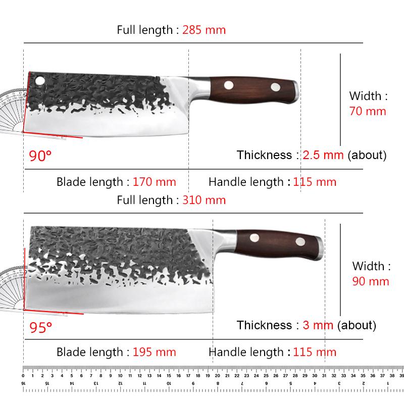 Kitchen Knives Cleaver Meat Chopping Vegetables Butcher Knife Wooden Handle Chef Cleaver Knives Hand Forged Blade Chinese Knives