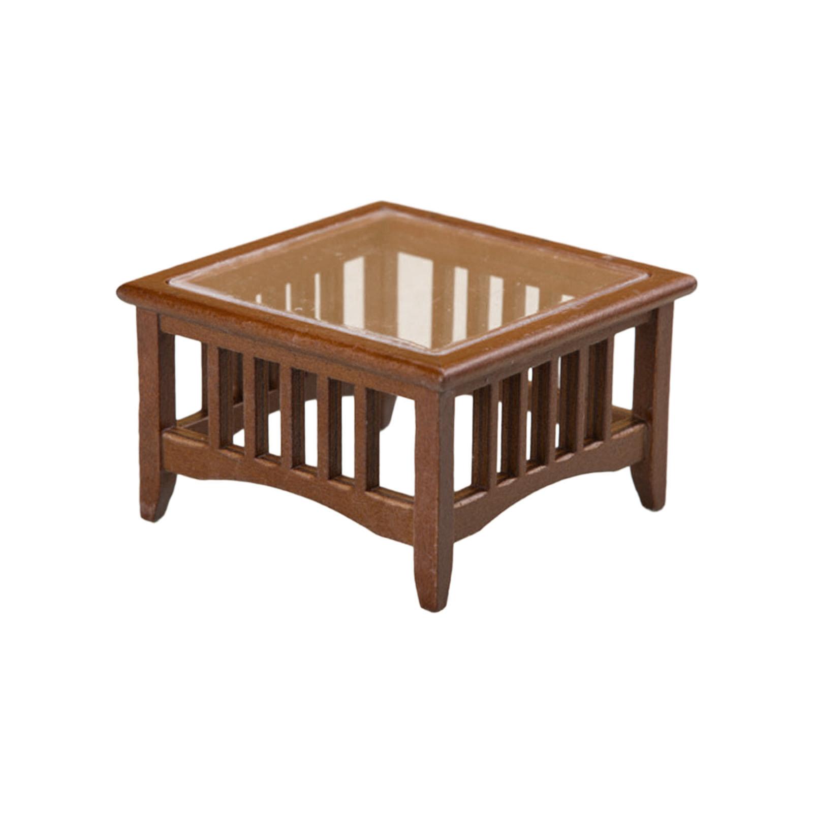 Мебель для кукольного домика Миниатюрный деревянный чайный столик Модель миниатюры кукольного домика Украшение кукольного домика Аксессуары для кукольного домика 1:12 разноцветный