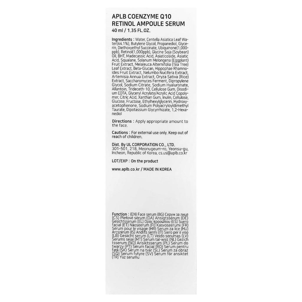APLB Coenzyme Q10 Retinol Ampoule Serum, 40ml (1.35 fl oz)