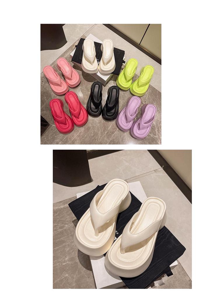 2025 Women's Thick-Soled Flip-Flops: Soft EVA Summer Sandals, Korean Style Trend