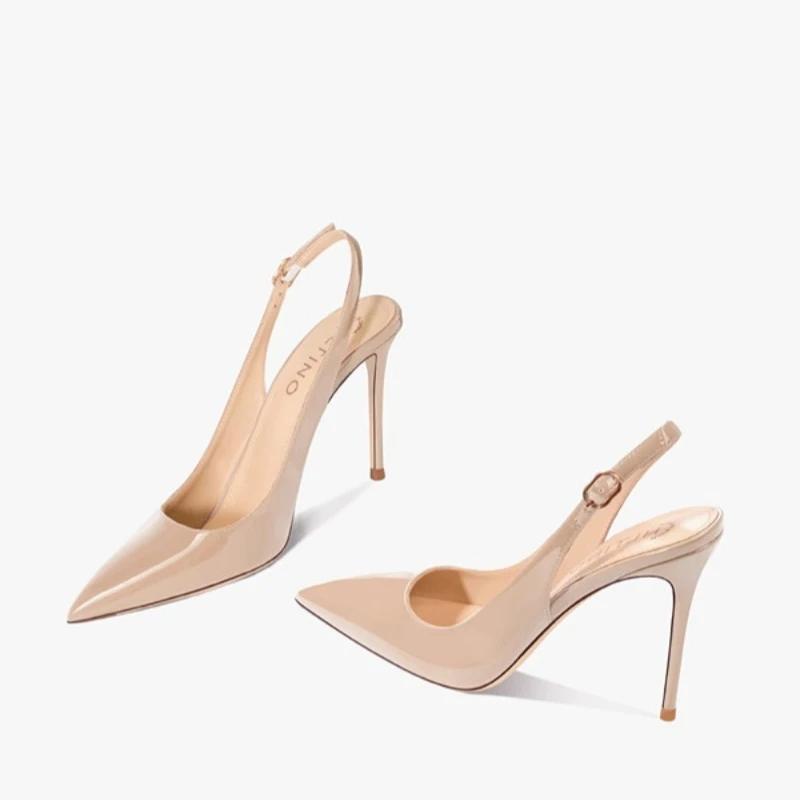 Fashion Sexy Ultra-high Heels Pointed Sandals Elegant Summer Patent Leather Suspender High Heels Trendy Dress Banquet Women's Shoes